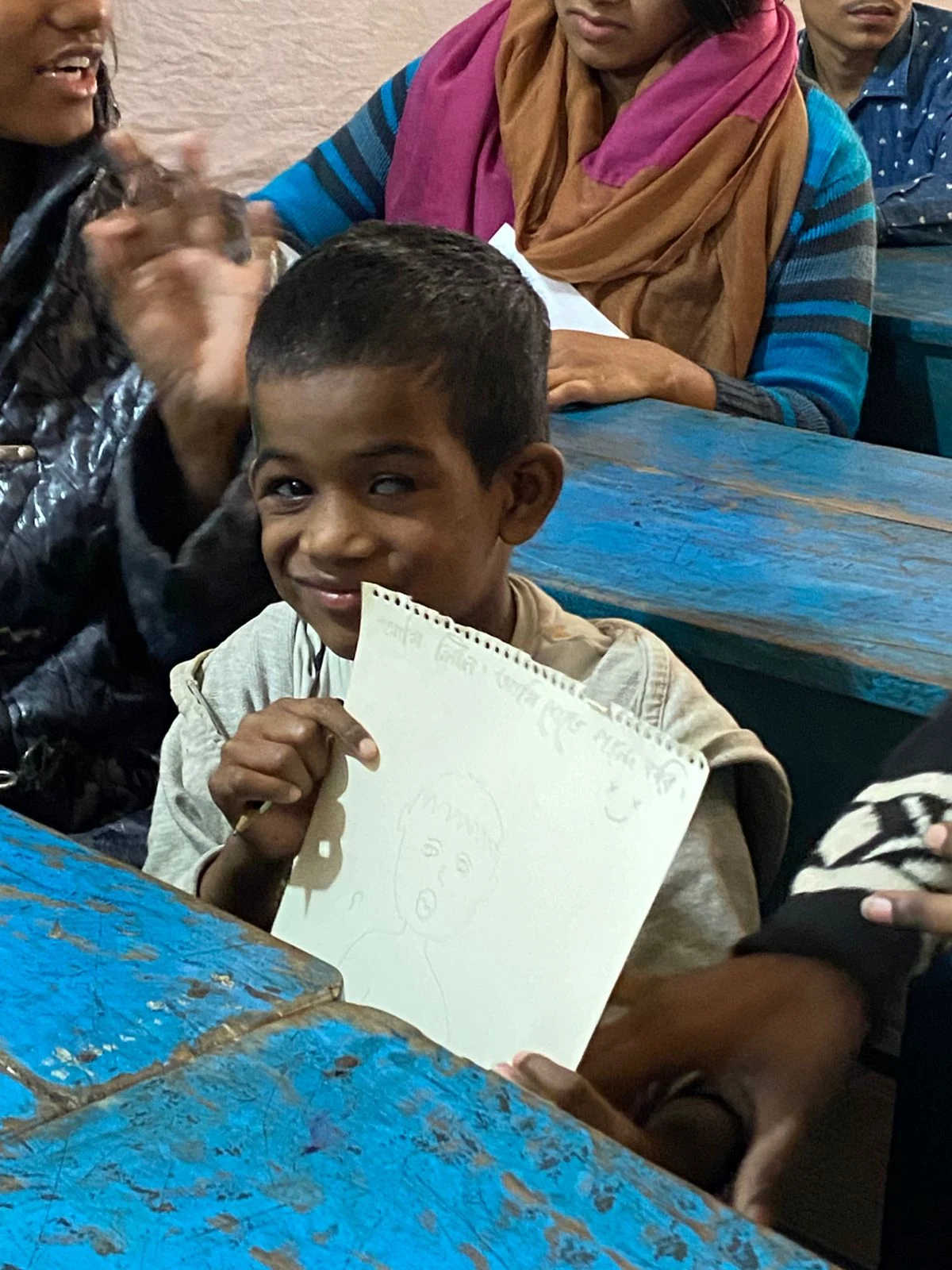 Drawing Workshop - Child Showing Drawing