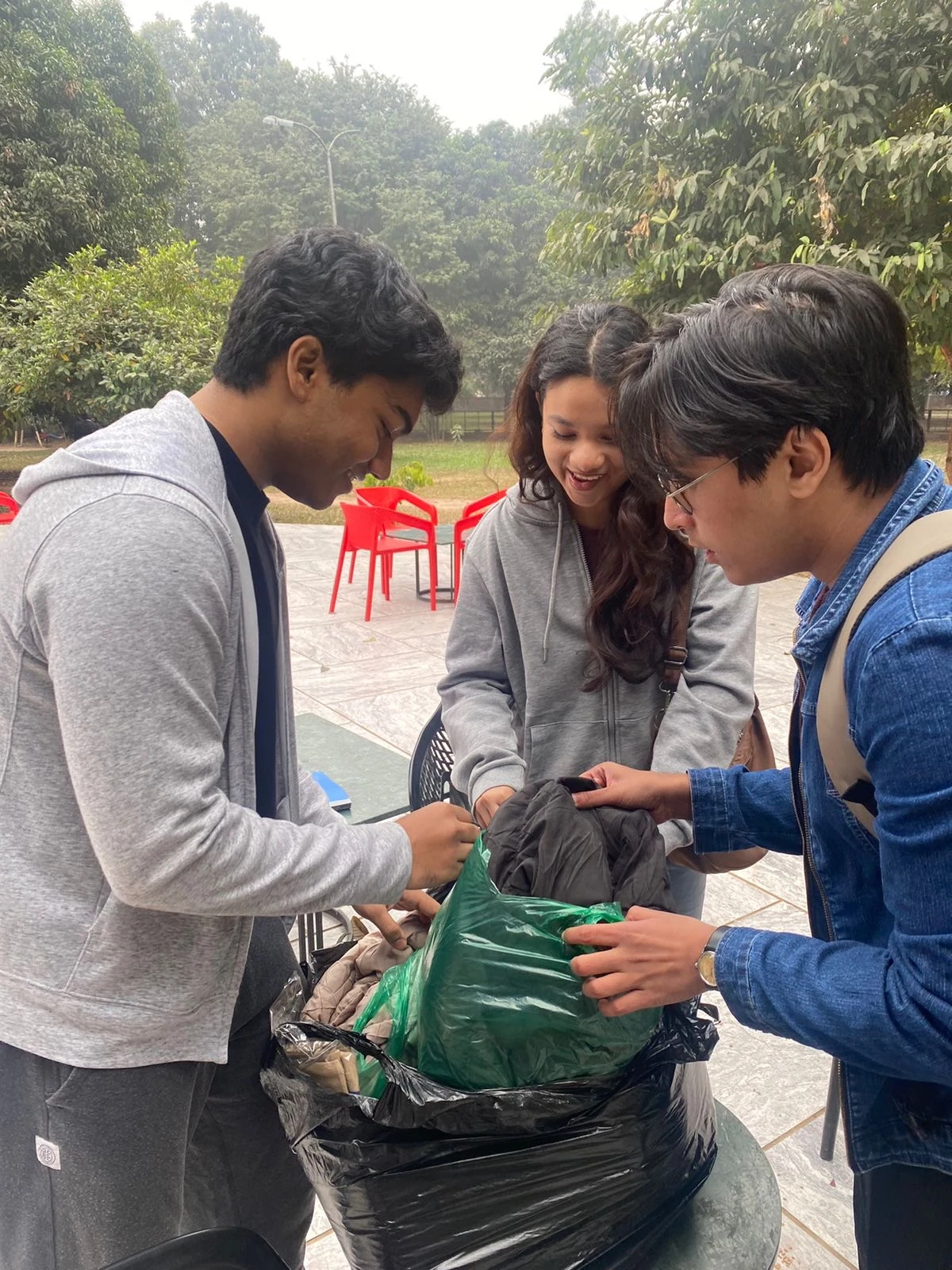 Winter Donation - Volunteers Sorting Clothes
