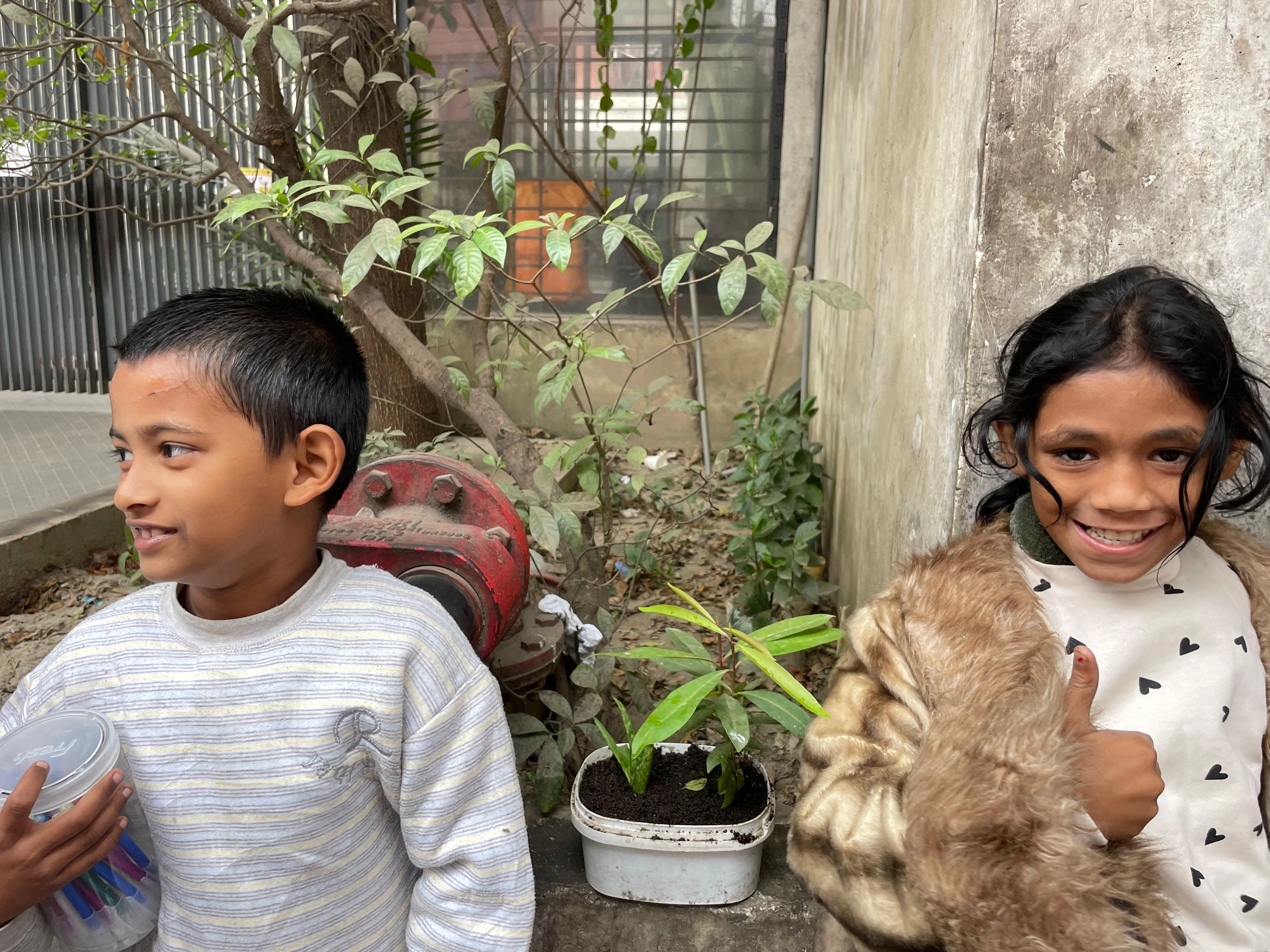 CNHA School Visit - Children in Courtyard